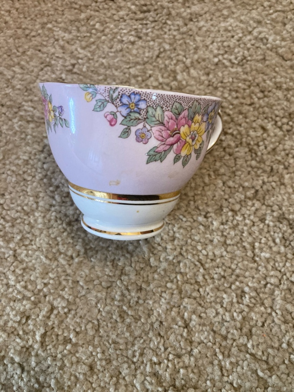 Vintage Pink Floral Gold-Trim Teacup - Elegant Home Accent